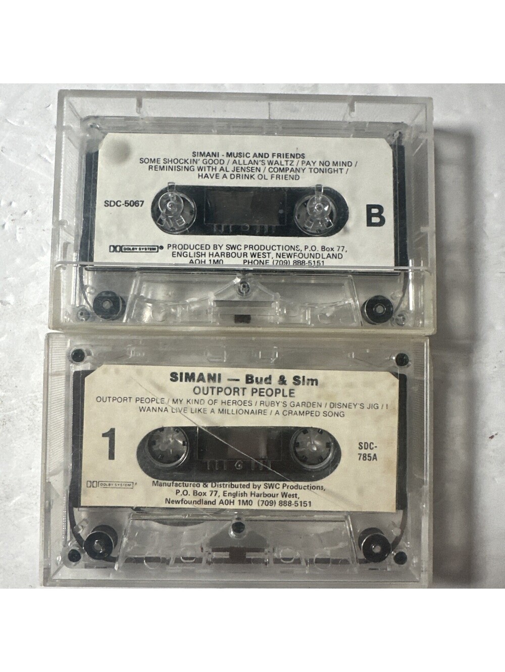 Simani Bud & Sim 2 Cassette Lot Outport People Music and Friends Newfoundland
